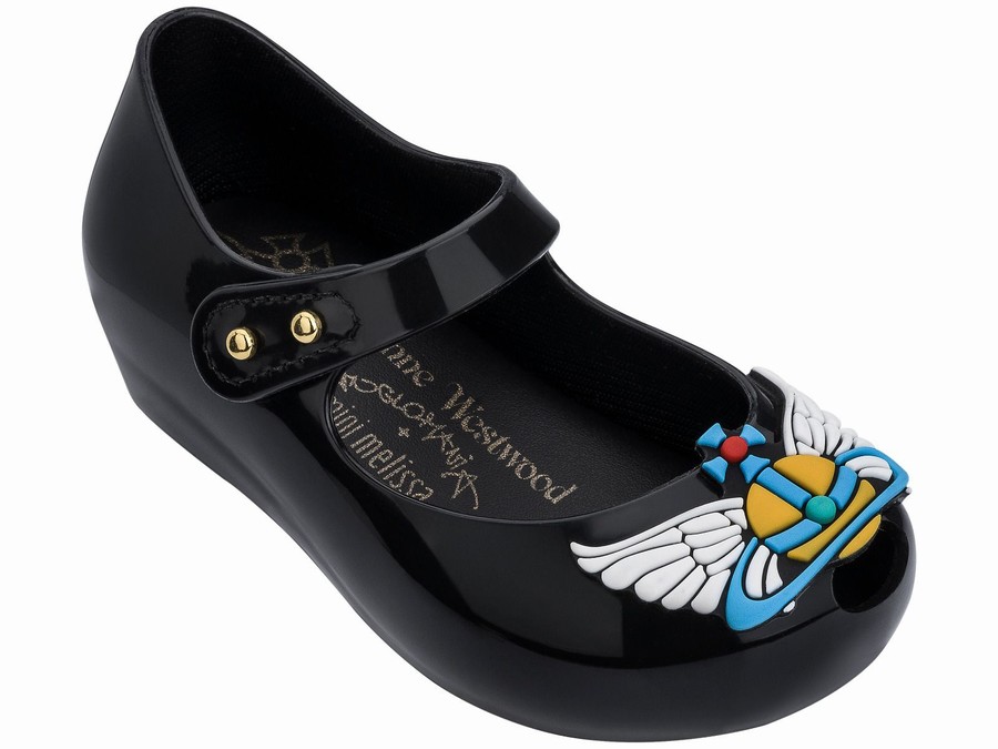 Bailarinas Mini Melissa Vivienne Westwood Ultragirl Wing Orb Bebe - Negras - Argentina KAG-569431